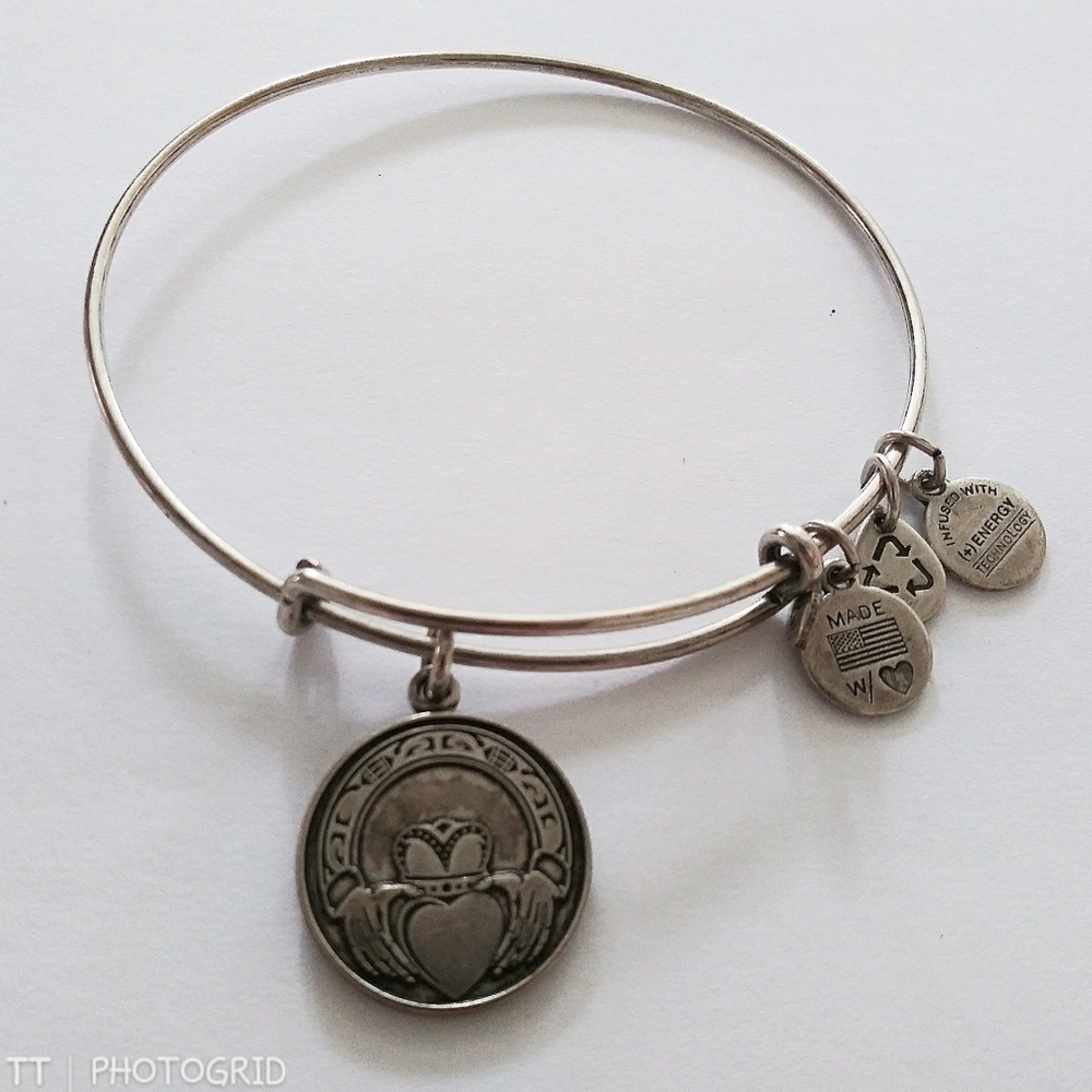 Alex and Ani silver Claddagh charm bracelet